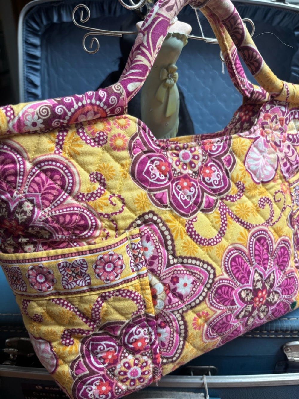 Vera Bradley Gabby style handbag in the retired Bali Gold pattern.
